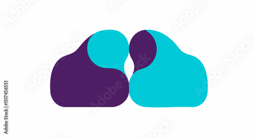 Equal rights movement abstract lungs health design for medical and healthcare industry logo for respiratory system and pulmonary care