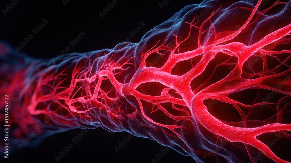 Obraz premium Detailed illustration of a vascular network.