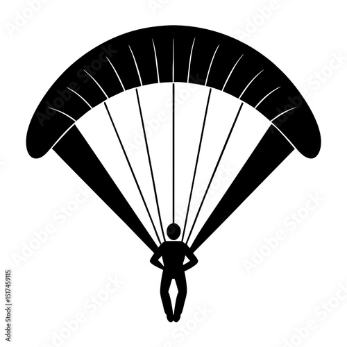 paraglider silhouette on black