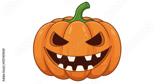 Halloween pumpkins, some with carved faces expressing various emotions, in a playful and whimsical style.