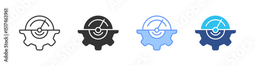 Performance Management Multi Style Icon Set Vector 