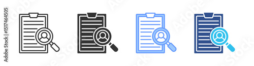 Audit Multi Style Icon Set Vector 