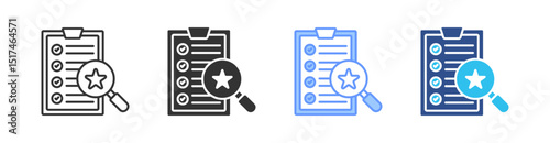 Assessment Multi Style Icon Set Vector 