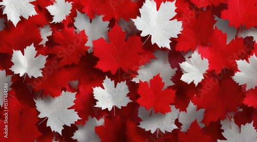Red and white maple leaves