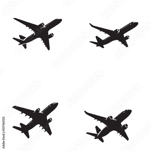 Majestic Airplane in Flight Silhouette – Aviation, Travel & Sky Motion