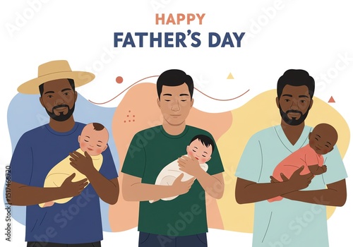Fathers holding babies happy fathers day