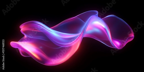 Abstract pink and blue neon wave background