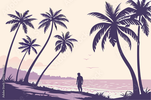 Tropical Tranquility in Silhouette