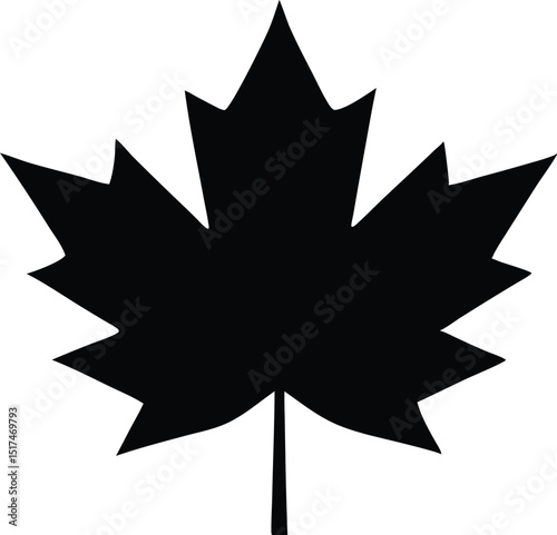  Canadian maple leaf black illustration