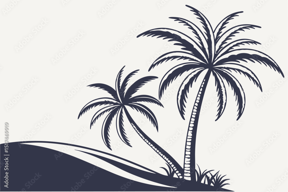 Fototapeta premium Vector Tropics: Clean & Classic Palm Tree Icons