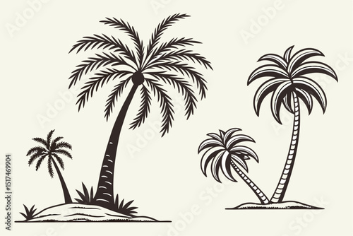 Vector Tropics: Clean & Classic Palm Tree Icons