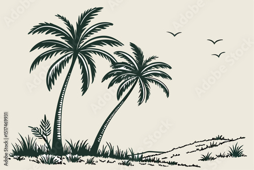 Vector Tropics: Clean & Classic Palm Tree Icons