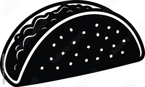  Mexican taco silhouette vector