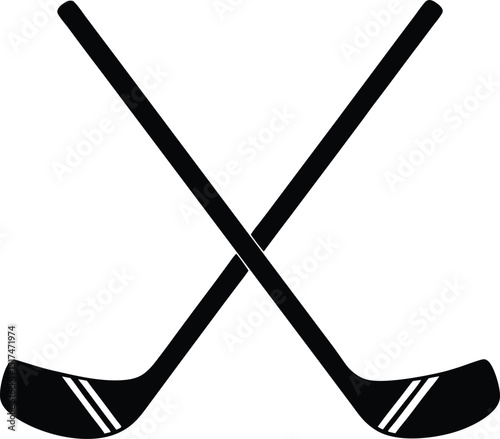 ice hockey stick and puck
