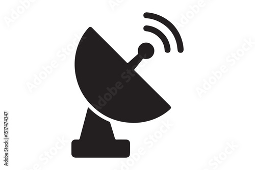 Satellite dish antenna isolated on white background for communication