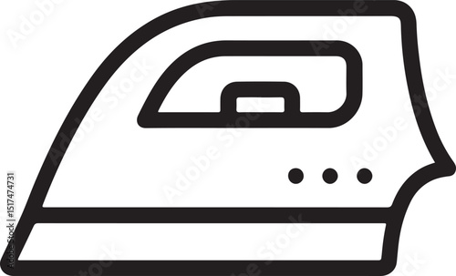 Ironing appliance isolated on white background, simple line art icon
