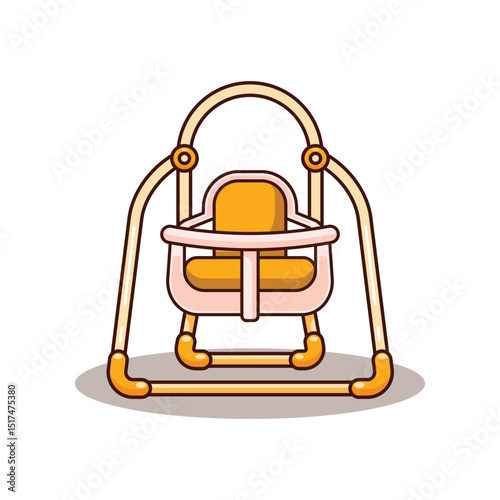cartoon illustration of baby swing chair