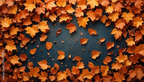 autumn maple leaves background on black
