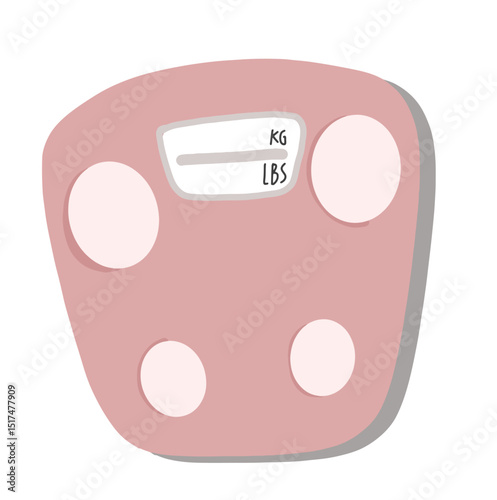 Health monitoring tool: flat illustration of a pink body scale