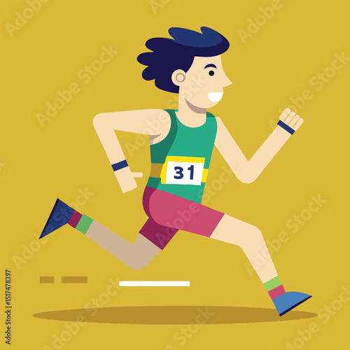 Marathon run vector