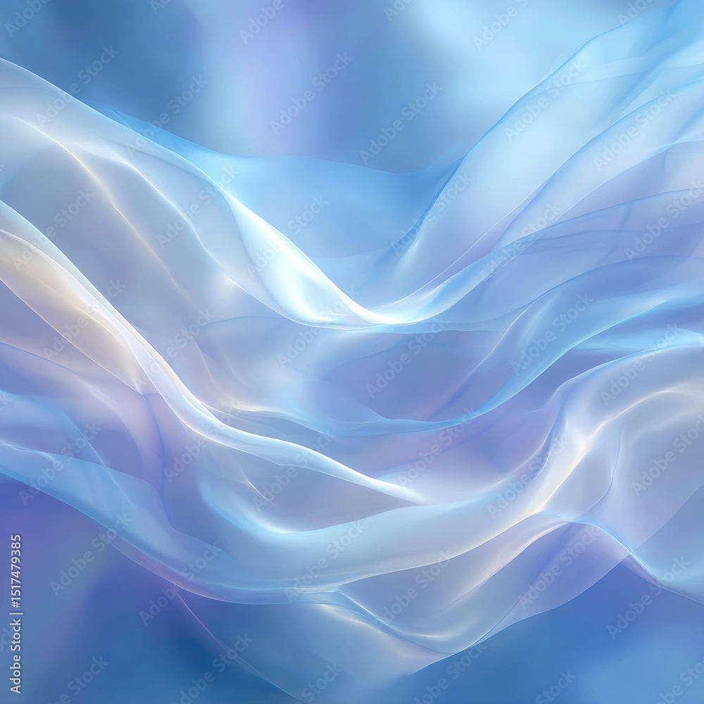 Fototapeta premium Soft, flowing, light blue fabric