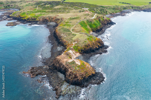 Waliking track out onto a rugged coastal headland