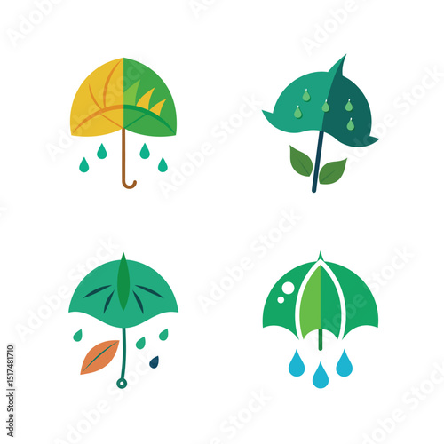 Four unique nature inspired umbrella designs