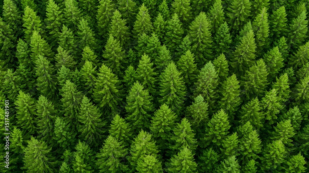 Fototapeta premium Aerial View Lush Evergreen Forest Texture