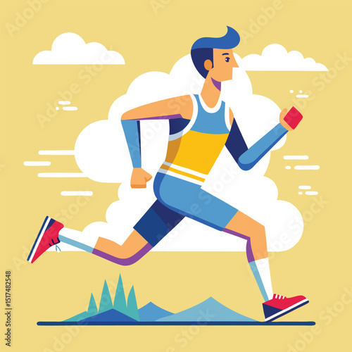 Marathon run vector