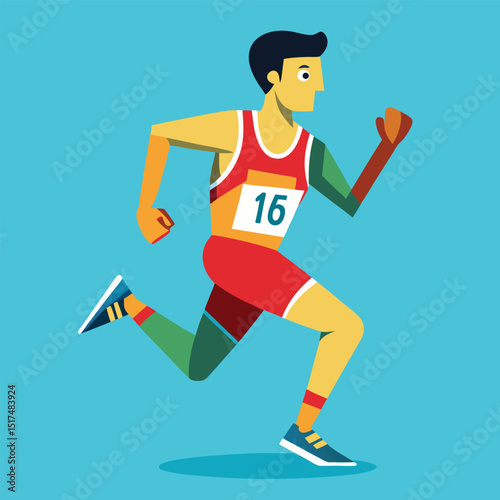 Marathon run vector