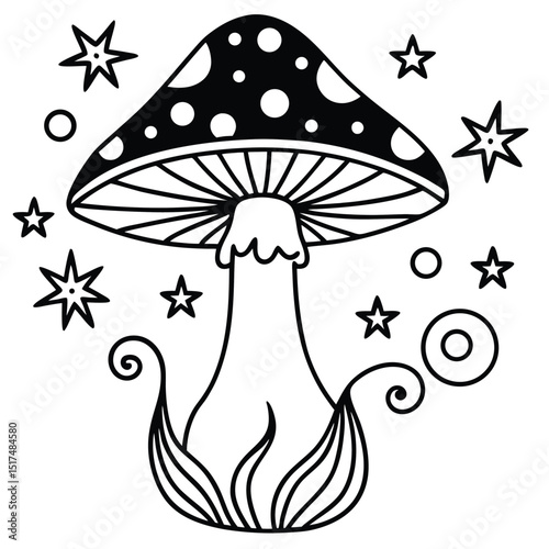 mushrooms vector