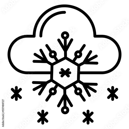 Snowfall Vector Icon