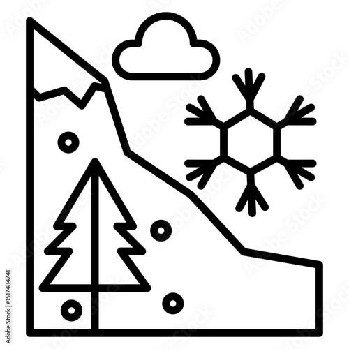 Snow Avalanche Vector Icon