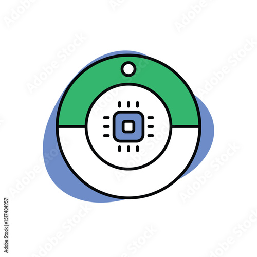Circle Chip Icon vector stock illustration