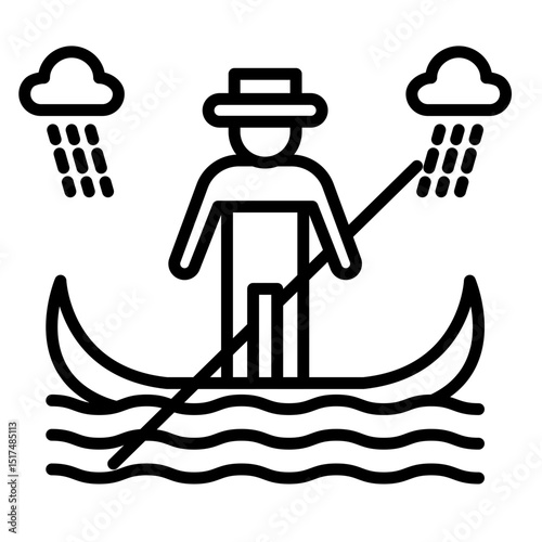 Gondolier Vector Icon