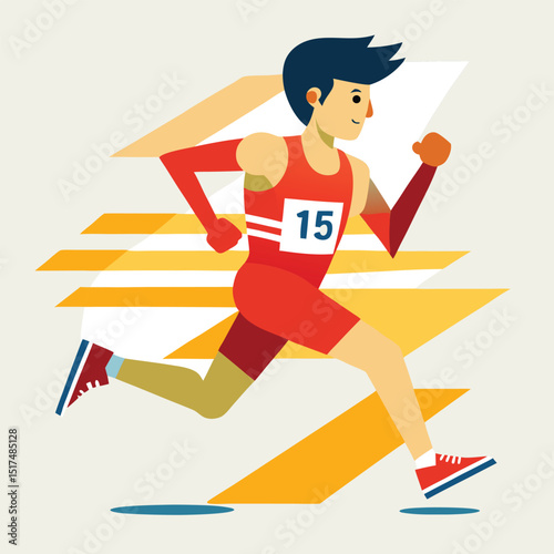 Marathon run vector