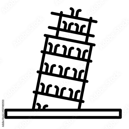 Leaning Tower Of Pisa Vector Icon