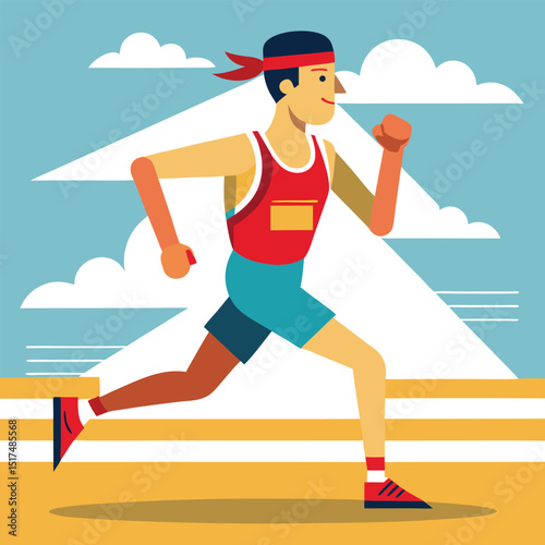 Marathon run vector