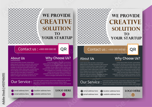  Modern clean professional corporate business card design or company brochure design template with two colour variation keywords.