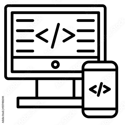 Website Coding Vector Icon