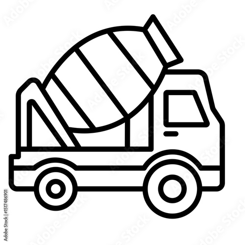 Mixer Truck Vector Icon