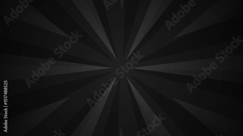 Black Animation Background, Seamless Rotating Sunburst Animated Background Loop in Black Color