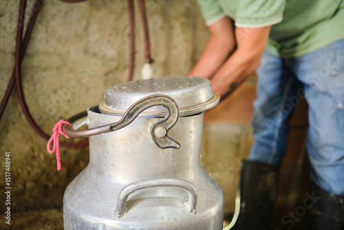 Freshly washed milk canteen