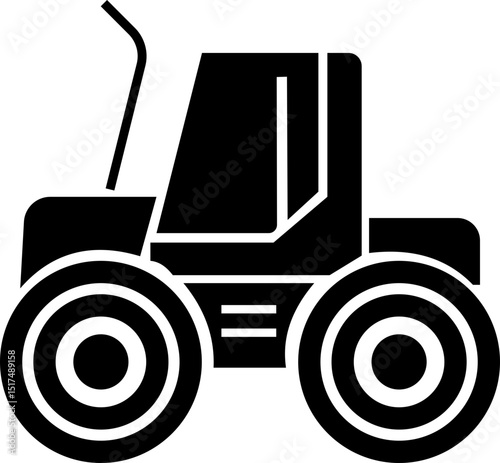 Tractor Icon Design with Editable Stroke. Suitable for Infographics, Web Pages, Mobile Apps, vector illustration. Agricultural tractor - transport for farm in flat style. on transparent background