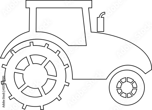Tractor Icon Design with Editable Stroke. Suitable for Infographics, Web Pages, Mobile Apps, vector illustration. Agricultural tractor - transport for farm in flat style. on transparent background