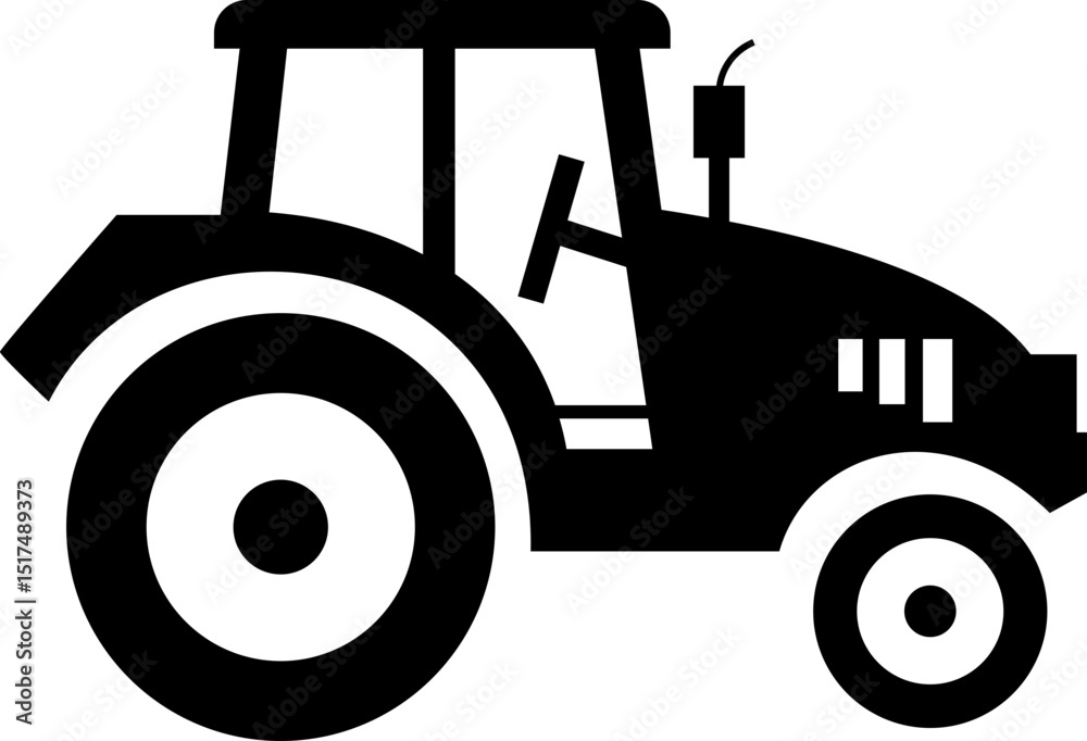 Naklejka premium Tractor Icon Design with Editable Stroke. Suitable for Infographics, Web Pages, Mobile Apps, vector illustration. Agricultural tractor - transport for farm in flat style. on transparent background
