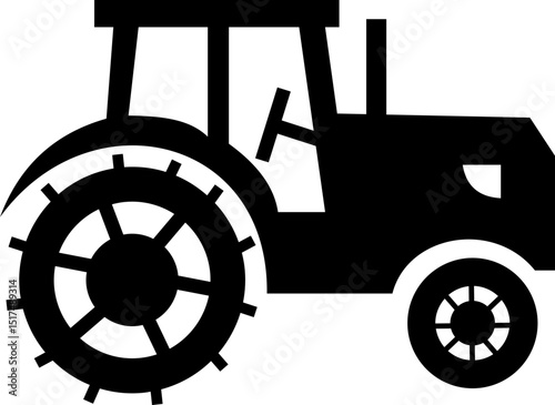 Tractor Icon Design with Editable Stroke. Suitable for Infographics, Web Pages, Mobile Apps, vector illustration. Agricultural tractor - transport for farm in flat style. on transparent background