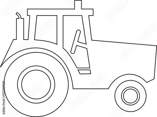 Tractor Icon Design with Editable Stroke. Suitable for Infographics, Web Pages, Mobile Apps, vector illustration. Agricultural tractor - transport for farm in flat style. on transparent background