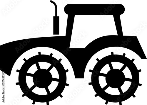 Tractor Icon Design with Editable Stroke. Suitable for Infographics, Web Pages, Mobile Apps, vector illustration. Agricultural tractor - transport for farm in flat style. on transparent background