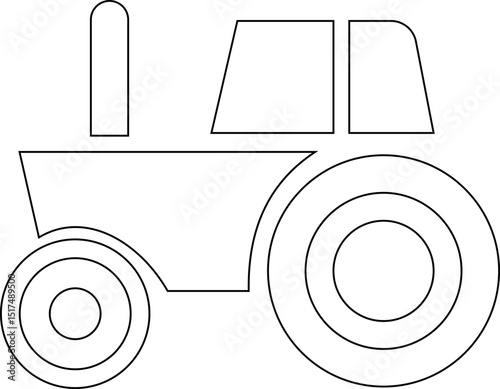 Tractor Icon Design with Editable Stroke. Suitable for Infographics, Web Pages, Mobile Apps, vector illustration. Agricultural tractor - transport for farm in flat style. on transparent background